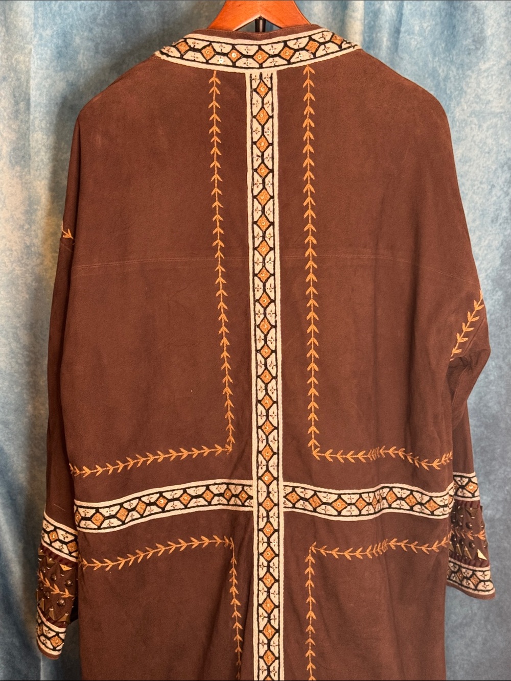 Double D Ranch Suede Embroidered & Beaded Full-Length Duster l Coat - Picture 5 of 16
